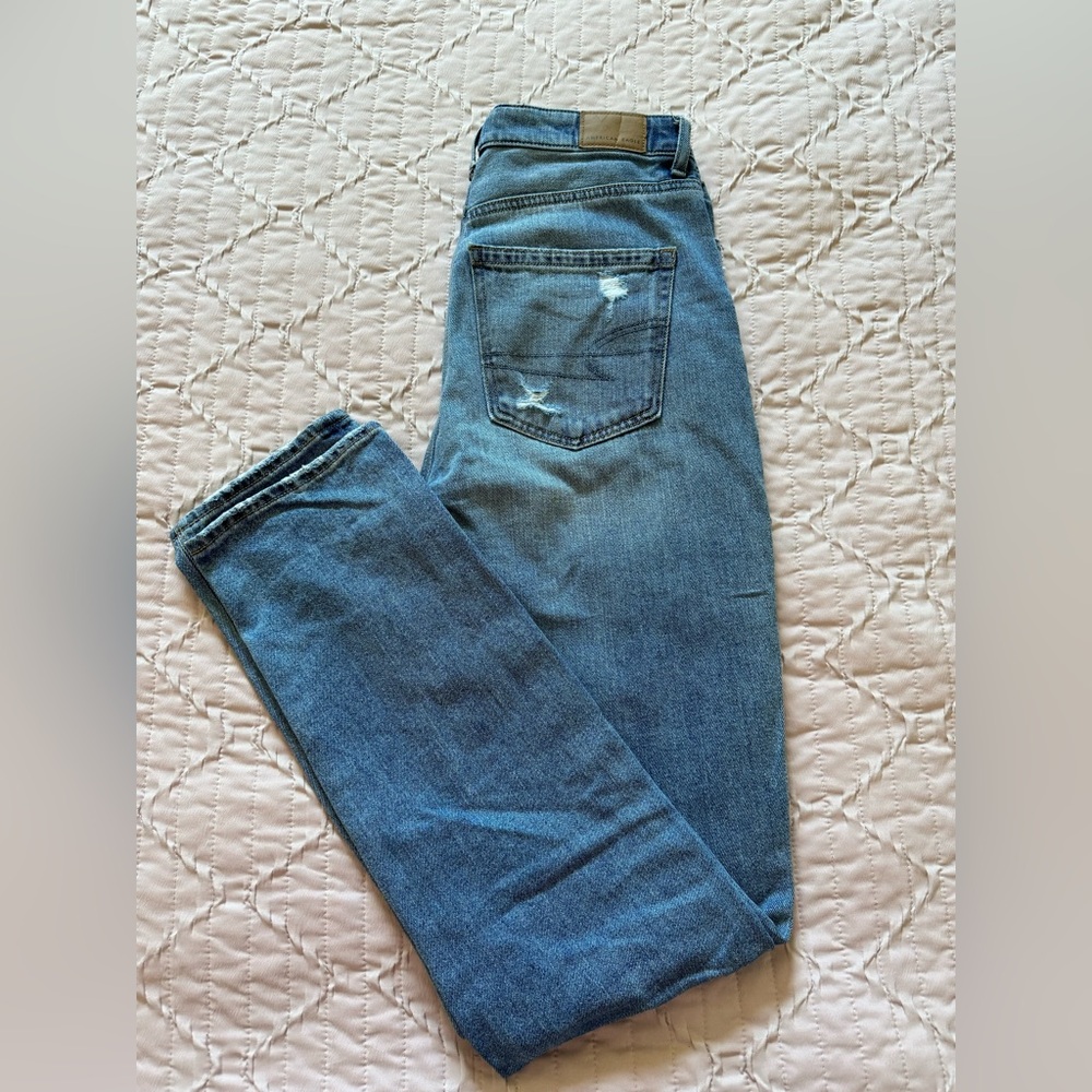 American Eagle Outfitters X-long Distressed Straight Leg Jean.